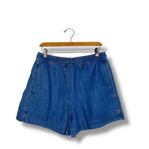 COS Denim Jean Shorts Drawstring Pull On Cotton Minimalist Elevated Basics 6